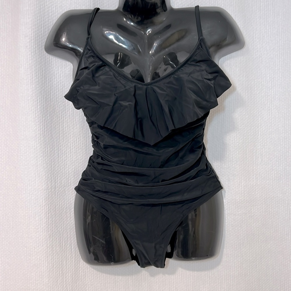 CiCiBird Women’s One Piece Bathing Suit Ruched Ruffle detail at Bust size Small